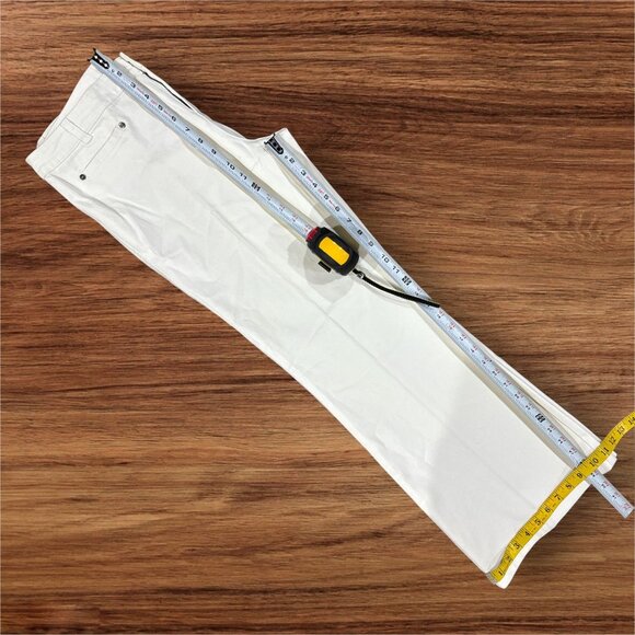 INC White Embroidered Flare Jeans Womens Petite 12P Stretch Comfort Wide leg - Picture 8 of 10